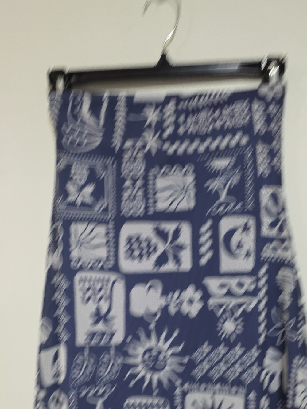See You Monday Navy White Strapless Tile-Print Maxi Dress - Picture 3 of 6